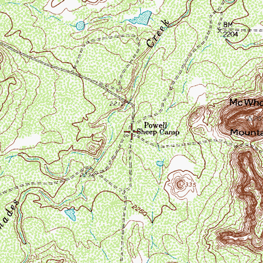 Topographic Map of Powell Sheep Camp, TX