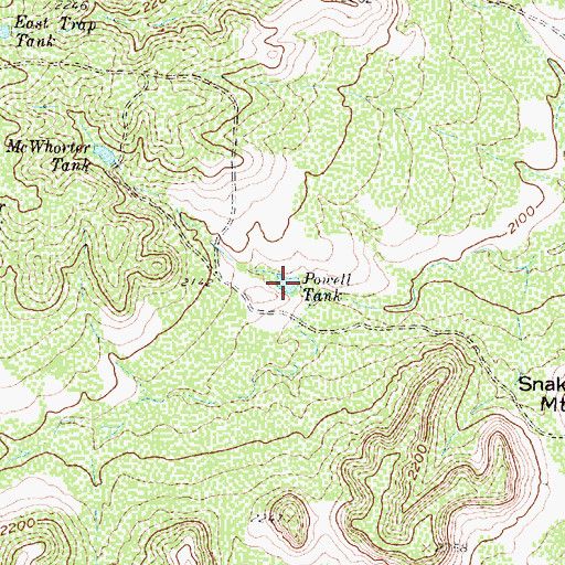 Topographic Map of Powell Tank, TX