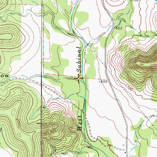 Topographic Map of Powers Hollow, TX