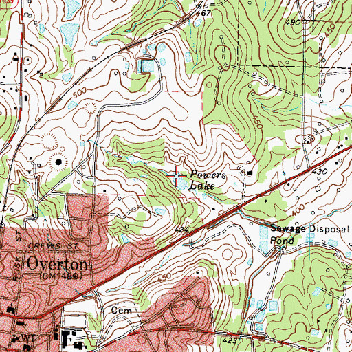 Topographic Map of Powers Lake, TX