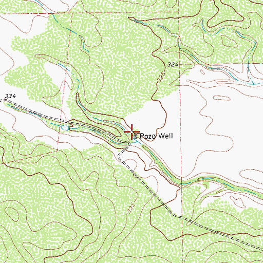 Topographic Map of Pozo Well, TX