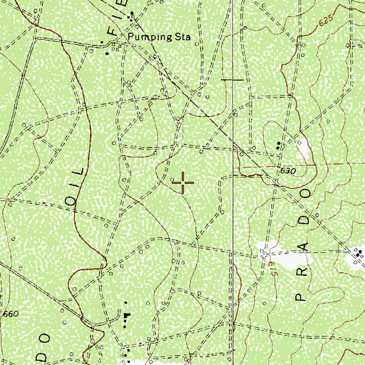 Topographic Map of Prado Oil Field, TX