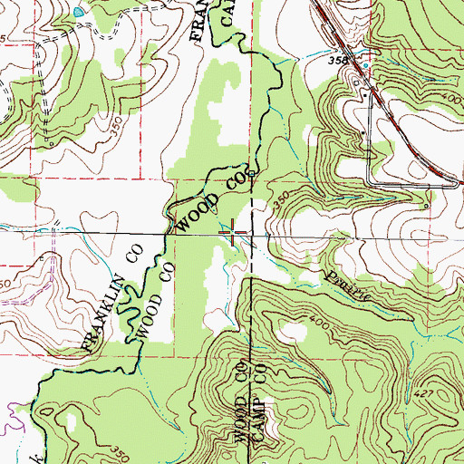 Topographic Map of Prairie Branch, TX