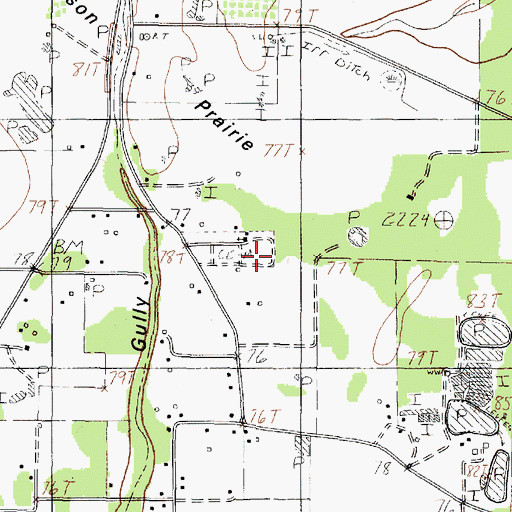 Topographic Map of Batson Prairie Baptist Church, TX
