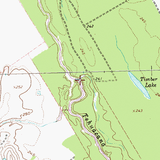 Topographic Map of Prairie Creek, TX