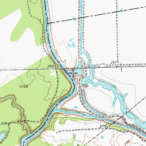 Topographic Map of Prairie Creek, TX