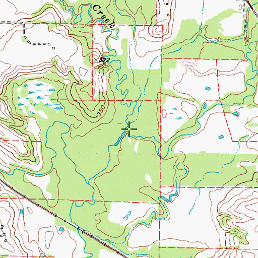 Topographic Map of Prairie Creek, TX