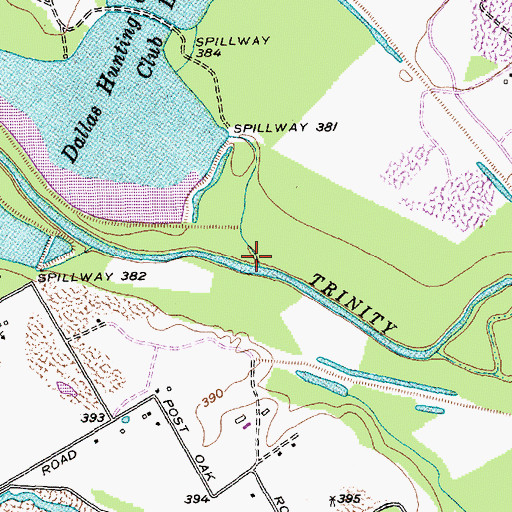 Topographic Map of Prairie Creek, TX