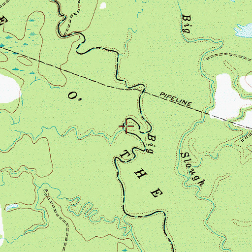 Topographic Map of Prairie Creek, TX