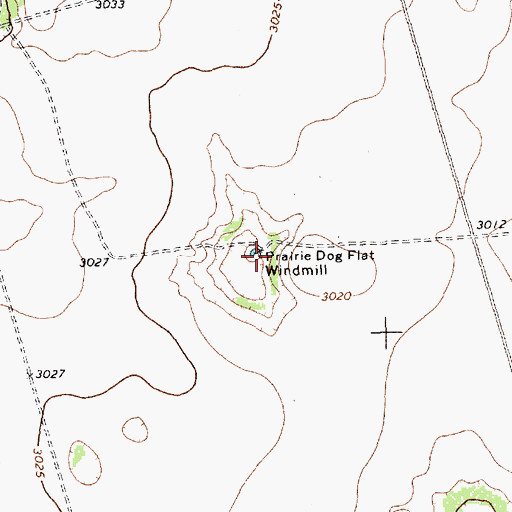 Topographic Map of Prairie Dog Flat Windmill, TX