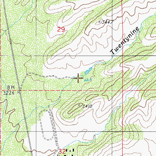 Topographic Map of Well Twentynine, AZ