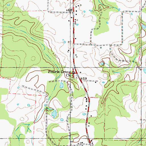 Topographic Map of Prairie Grove Church, TX