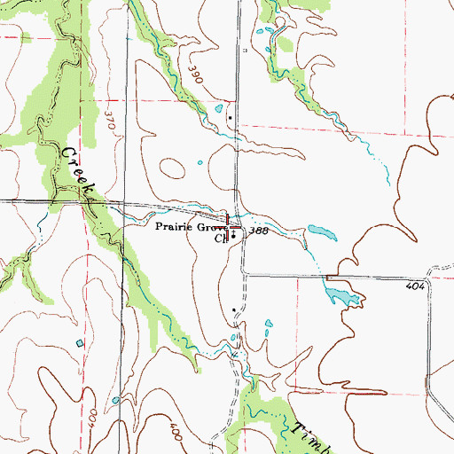 Topographic Map of Prairie Grove Church, TX