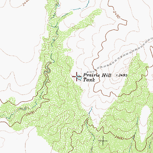 Topographic Map of Prairie Hill Tank, TX
