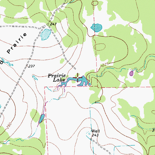 Topographic Map of Prairie Lake, TX