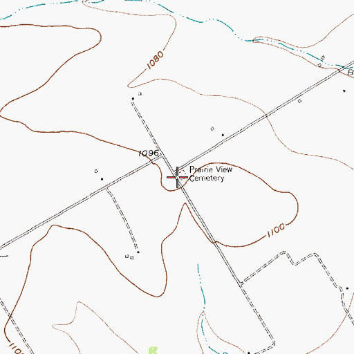 Topographic Map of Prairie View Cemetery, TX