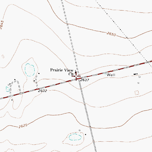 Topographic Map of Prairie View Church, TX