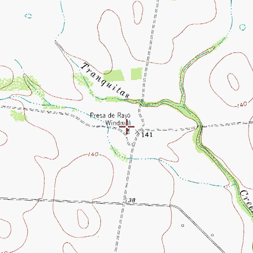 Topographic Map of Presa de Rayo Windmill, TX