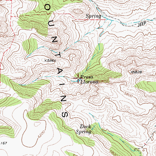 Topographic Map of Presa Llorona, TX