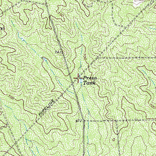 Topographic Map of Presa Tank, TX