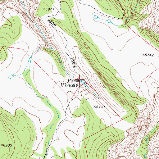 Topographic Map of Presa Viruelas, TX