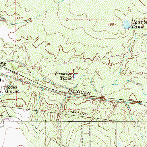 Topographic Map of Presita Tank, TX
