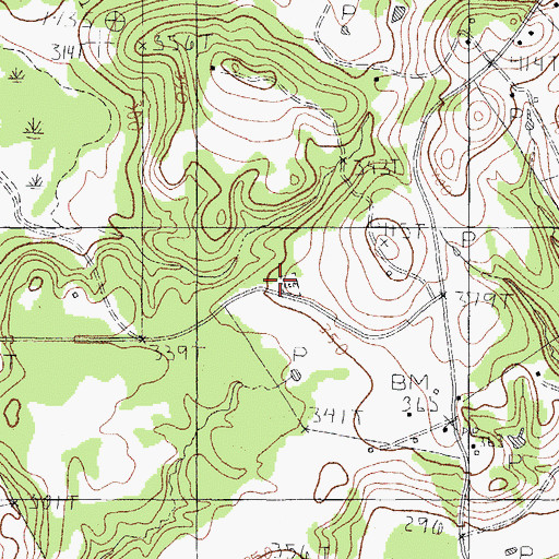 Topographic Map of Price Chapel Cemetery, TX