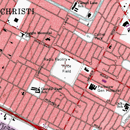 Topographic Map of Price Field, TX