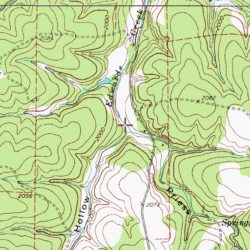Topographic Map of Priess Hollow, TX