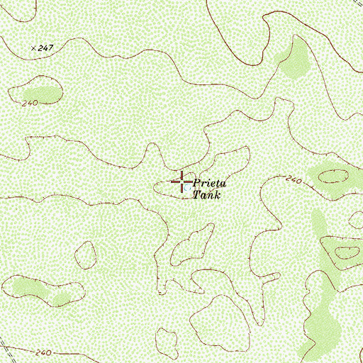 Topographic Map of Prieta Tank, TX