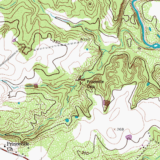 Topographic Map of Princeville Cemetery, TX