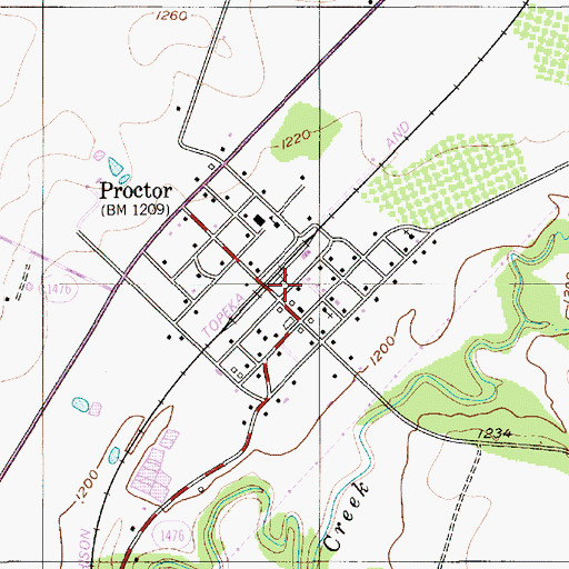 Topographic Map of Proctor, TX