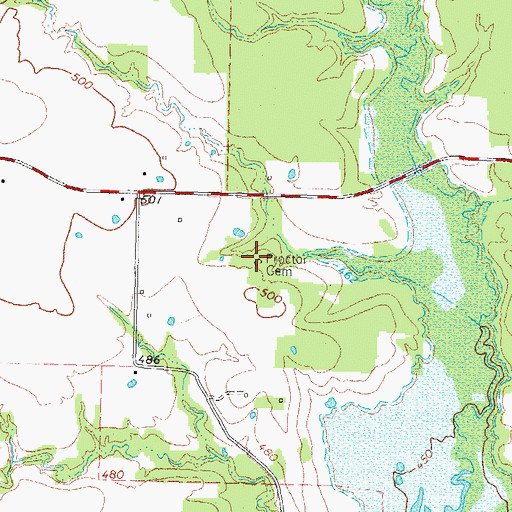 Topographic Map of Bone Cemetery, TX