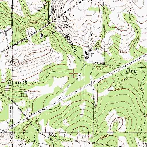 Topographic Map of Prospect Branch, TX