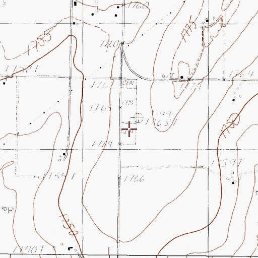 Topographic Map of Protestant Cemetery, TX
