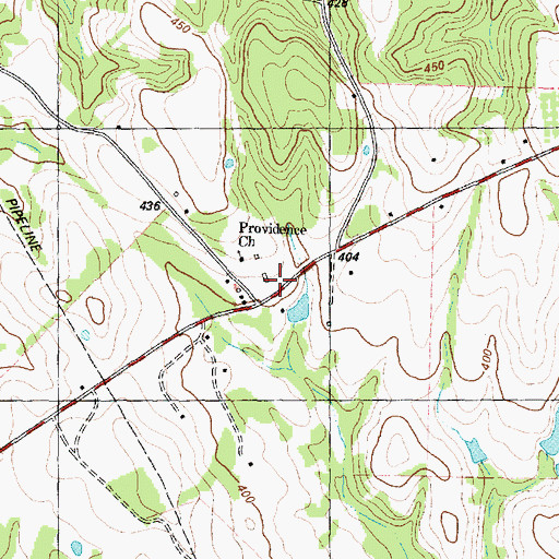 Topographic Map of Providence School, TX