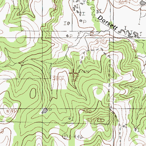 Topographic Map of Pryor Cemetery, TX