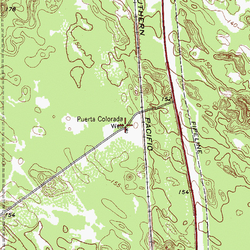 Topographic Map of Puerta Colorada Well, TX