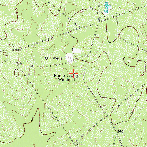Topographic Map of Pump Jack Windmill, TX
