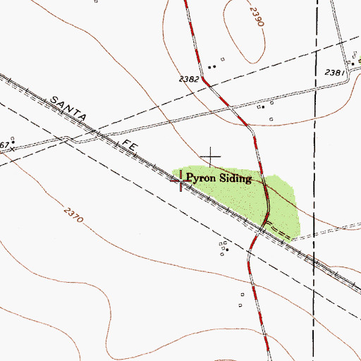 Topographic Map of Pyron Siding, TX