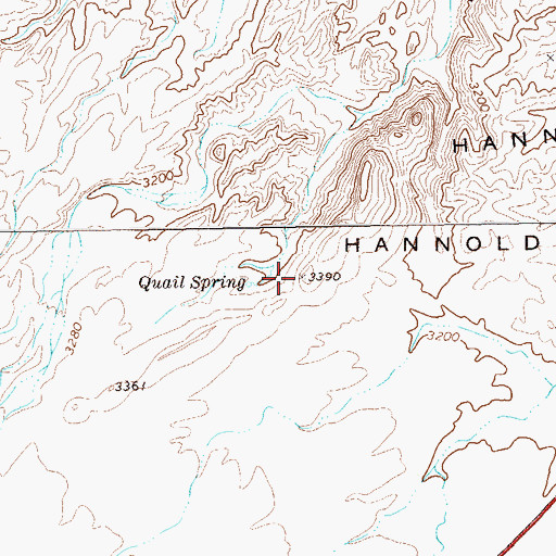 Topographic Map of Quail Spring, TX