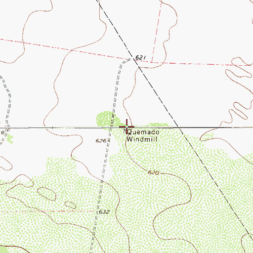 Topographic Map of Quemado Windmill, TX