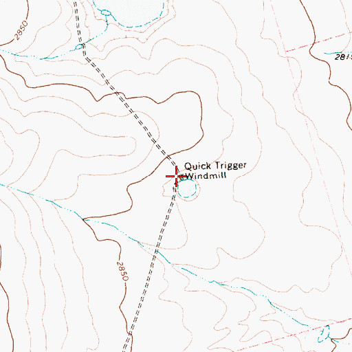 Topographic Map of Quick Trigger Windmill, TX