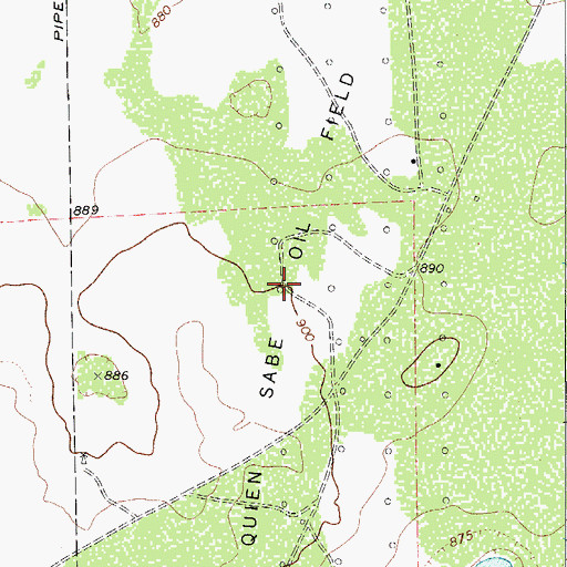 Topographic Map of Quien Sabe Oil Field, TX