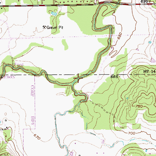 Topographic Map of Quil Miller Creek, TX