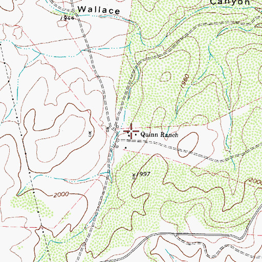 Topographic Map of Quinn Ranch, TX