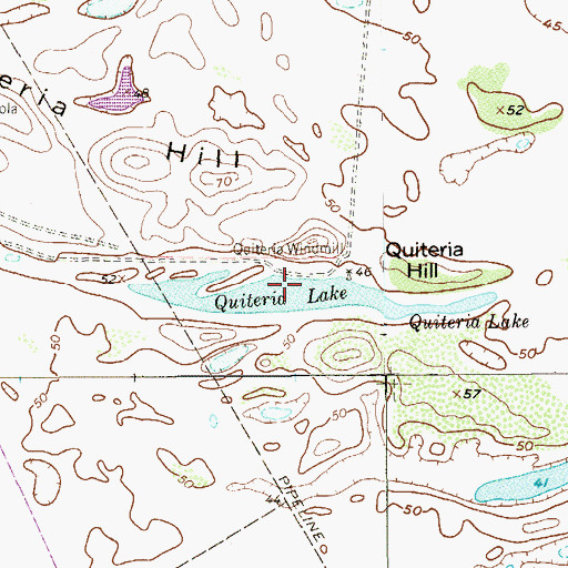 Topographic Map of Quiteria Lake, TX