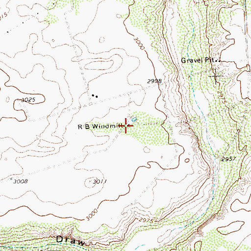 Topographic Map of R B Windmill, TX