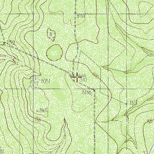 Topographic Map of R Hall, TX