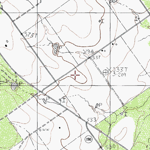 Topographic Map of RW Taylor, TX